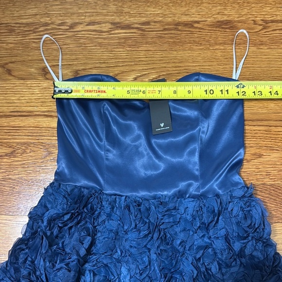 NWT Lulus Enchanting Event Navy Blue Strapless 3D Applique Maxi Dress Size XS - Picture 10 of 13